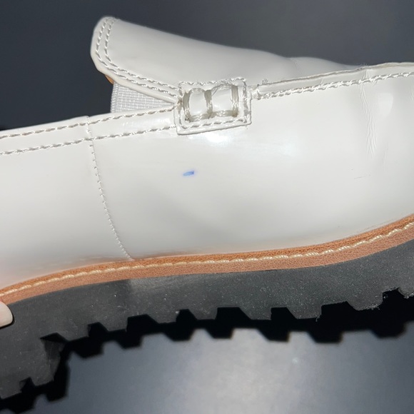 EUC Darling White Patent Leather loafers with black lug soles - Picture 6 of 10